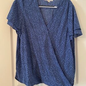 Michael Kors Navy Patterned Blouse